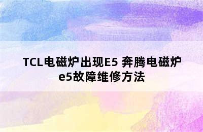 TCL电磁炉出现E5 奔腾电磁炉e5故障维修方法